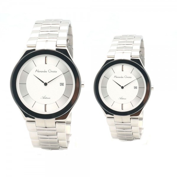 Alexandre Christie AC 8573 Silver White Couple